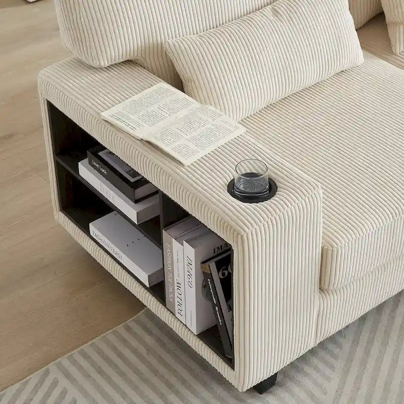 102.75 Corduroy L-Shaped Modular Sectional Sofa with Storage-29