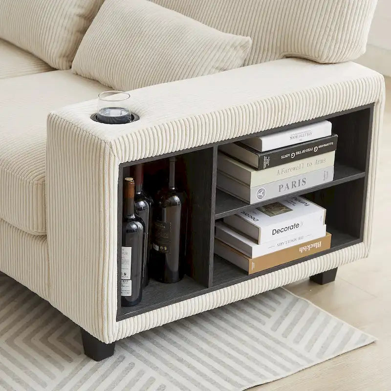 102.75 Corduroy L-Shaped Modular Sectional Sofa with Storage-30