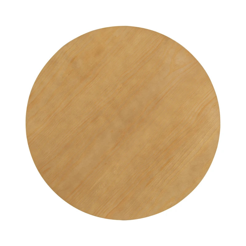 Farmhouse Style 5-Piece Wooden Dining Set with Round Table and 4 Lambswool-like Fabric Upholstered Chairs-9