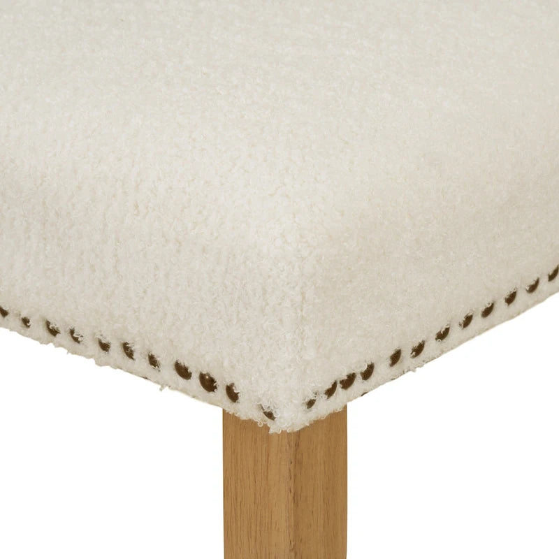 Farmhouse Style 5-Piece Wooden Dining Set with Round Table and 4 Lambswool-like Fabric Upholstered Chairs-13