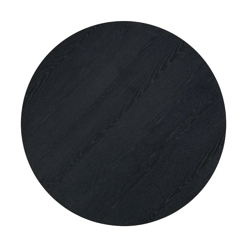 Farmhouse Style 5-Piece Wooden Dining Set with Round Table and 4 Lambswool-like Fabric Upholstered Chairs-23