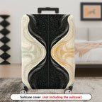 1-Piece Abstract Fluid Swirl Speckled Earthy Universe  Suitcase Luggage Cover, Stretch Protective Sleeve
