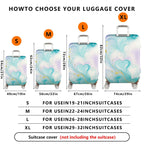 1-Piece Pastel Marble Watercolor Heart Golden Swirl  Suitcase Luggage Cover, Stretch Protective Sleeve