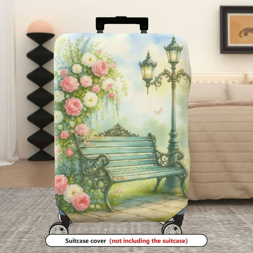 1-Piece Floral Romantic Pastoral Artistic Colorful  Suitcase Luggage Cover, Stretch Protective Sleeve