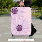 1-Piece Floral Purple Daisy Flower Pastel Decorative Stylish  Suitcase Luggage Cover, Stretch Protective Sleeve