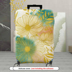 1-Piece Floral Golden Artistic Colorful Abstract Nature  Suitcase Luggage Cover, Stretch Protective Sleeve