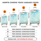 1-Piece Watercolor Floral Blue Pastel Artistic Luggage  Suitcase Luggage Cover, Stretch Protective Sleeve