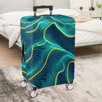 1-Piece Abstract  Line Wave Dynamic Vivid Geometric  Suitcase Luggage Cover, Stretch Protective Sleeve