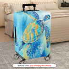 1-Piece Ocean Turtle Coral Reef Abstract Art Sea Life Theme  Suitcase Luggage Cover, Stretch Protective Sleeve