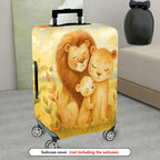 1-Piece Lion Family Animal Abstract Nature Art Pattern  Suitcase Luggage Cover, Stretch Protective Sleeve