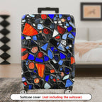 1-Piece Abstract Colorful Mosaic Geometric Artistic Vibrant  Suitcase Luggage Cover, Stretch Protective Sleeve