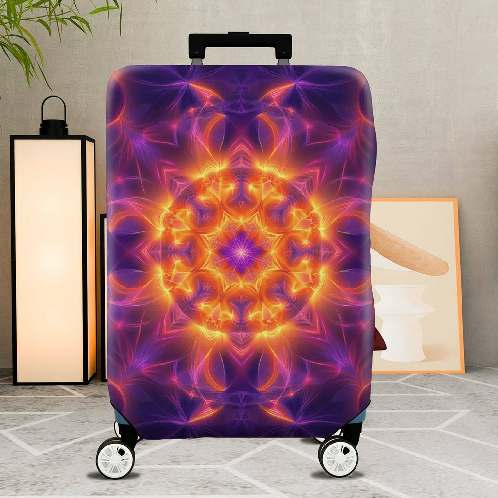 1-Piece Abstract Colorful Mandala Artistic Vibrant Lively  Suitcase Luggage Cover, Stretch Protective Sleeve