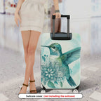 1-Piece Hummingbird Floral Vintage Elegant Artistic  Suitcase Luggage Cover, Stretch Protective Sleeve