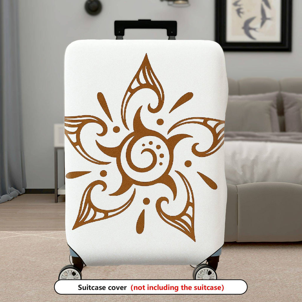 1-Piece Abstract Floral Geometric Mandala Art Bohemian  Suitcase Luggage Cover, Stretch Protective Sleeve