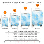 1-Piece Floral Blue Yellow Flower Abstract Art Travel  Suitcase Luggage Cover, Stretch Protective Sleeve