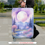 1-Piece Moon Forest Landscape Sky Mountain Stream  Suitcase Luggage Cover, Stretch Protective Sleeve