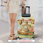 1-Piece Vintage Floral Retro Artistic Decorative  Suitcase Luggage Cover, Stretch Protective Sleeve