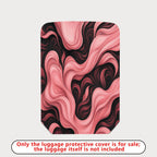 1-Piece Abstract Artistic Flowing Pink Black Swirl  Suitcase Luggage Cover, Stretch Protective Sleeve