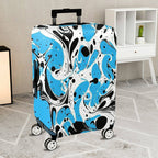 1-Piece Abstract Blue Black White Swirl Artistic Luggage  Suitcase Luggage Cover, Stretch Protective Sleeve