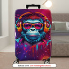 1-Piece Abstract Colorful Headphones  Art Graphic  Suitcase Luggage Cover, Stretch Protective Sleeve