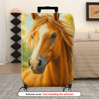 1-Piece Horse Art Nature Scenery Yellow Sky Forest  Suitcase Luggage Cover, Stretch Protective Sleeve