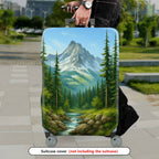 1-Piece Forest Mountain Stream Natural Scenery Landscape Art  Suitcase Luggage Cover, Stretch Protective Sleeve