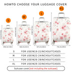 1-Piece Floral Pattern Pink Flower Nature Leaf Botanical Art  Suitcase Luggage Cover, Stretch Protective Sleeve