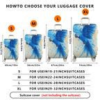 1-Piece Blue Parrot Art Design Colorful Stylish Elegant Vibrant  Suitcase Luggage Cover, Stretch Protective Sleeve
