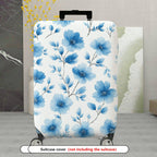 1-Piece Blue Flower Pattern Travel Luggage  Suitcase Luggage Cover, Stretch Protective Sleeve