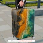 1-Piece Abstract Colorful Artistic Ocean Sand Floral Wave  Suitcase Luggage Cover, Stretch Protective Sleeve