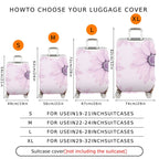 1-Piece Floral Purple Pastel Daisy Artistic Soft Flower  Suitcase Luggage Cover, Stretch Protective Sleeve