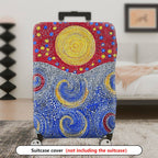 1-Piece Abstract Colorful Sun Swirl Dot Artistic  Suitcase Luggage Cover, Stretch Protective Sleeve