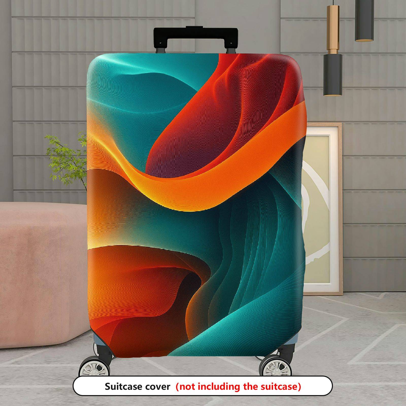 1-Piece Abstract Colorful Vibrant Artistic Modern Energetic  Suitcase Luggage Cover, Stretch Protective Sleeve
