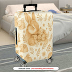 1-Piece Rabbit Floral Cute Adorable Animal Spring  Suitcase Luggage Cover, Stretch Protective Sleeve
