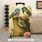 1-Piece Vintage Bird Tree Flower Pastoral  Suitcase Luggage Cover, Stretch Protective Sleeve