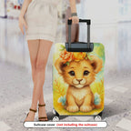 1-Piece Cute Puppy Floral  Colorful Artistic  Suitcase Luggage Cover, Stretch Protective Sleeve