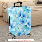 1-Piece Blue Watercolor Tropical Floral Gradient Leaves  Suitcase Luggage Cover, Stretch Protective Sleeve