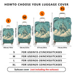 1-Piece Fantasy Castle Moon Star Cloud Fairytale  Suitcase Luggage Cover, Stretch Protective Sleeve