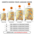 1-Piece Floral Shoe Blue Orange Yellow Artistic Vintage Creative  Suitcase Luggage Cover, Stretch Protective Sleeve