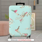 1-Piece Bird Flower Branch Butterfly Pastel Romantic  Suitcase Luggage Cover, Stretch Protective Sleeve