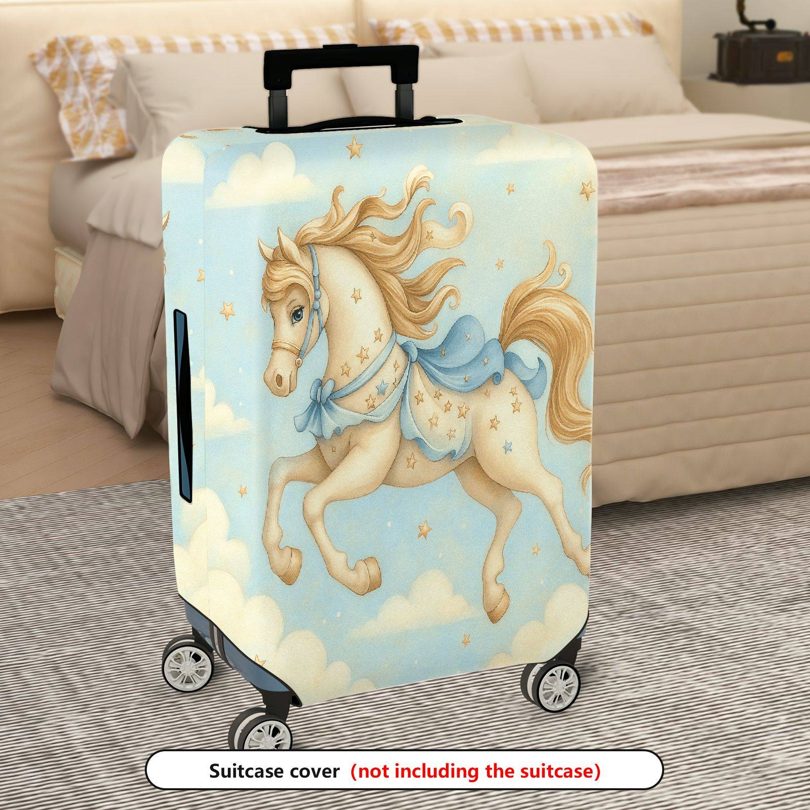 1-Piece Horse Star Cloud Pastoral Sky Fantasy  Suitcase Luggage Cover, Stretch Protective Sleeve