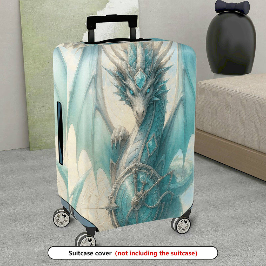 1-Piece Blue Fantasy Dragon Artwork Protective  Suitcase Luggage Cover, Stretch Protective Sleeve