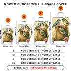 1-Piece Vintage Bird Tree Flower Pastoral  Suitcase Luggage Cover, Stretch Protective Sleeve