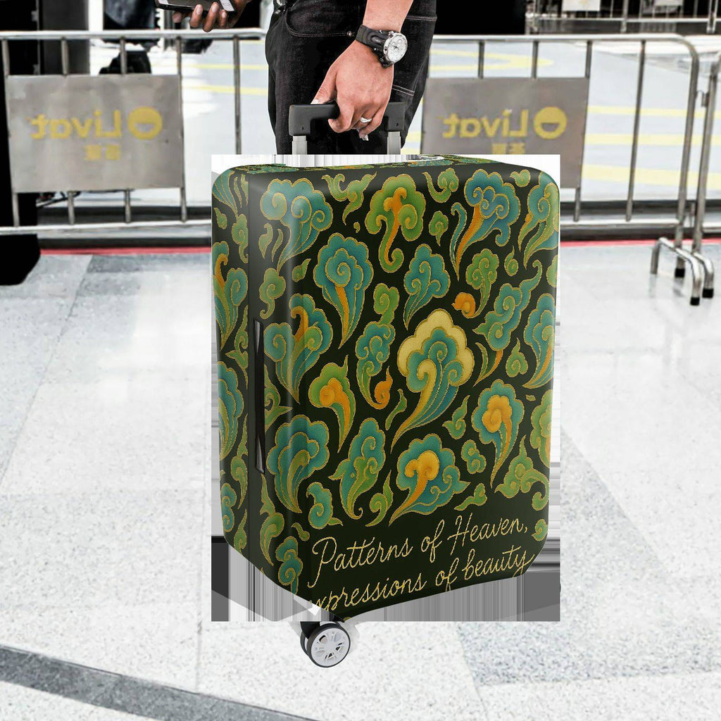 1-Piece Abstract Floral Cloud Retro Ethnic Artistic  Suitcase Luggage Cover, Stretch Protective Sleeve