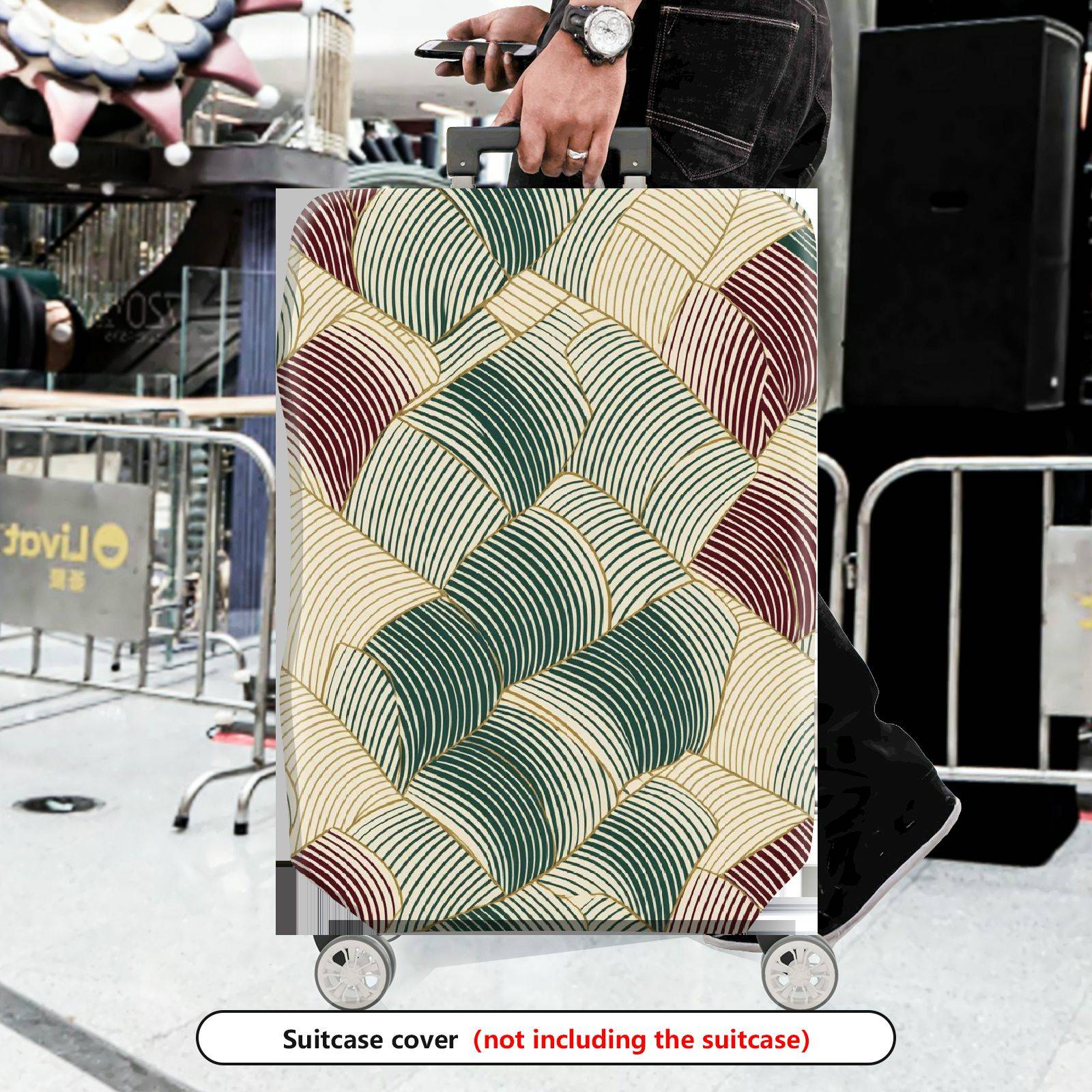 1-Piece Abstract Geometric Colorful Modern Stylish Elegant  Suitcase Luggage Cover, Stretch Protective Sleeve