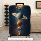 1-Piece Outer Space Planet Universe Galaxy Saturn Earth  Suitcase Luggage Cover, Stretch Protective Sleeve