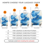 1-Piece Abstract Blue Artistic Swirl Paint Splash Luggage  Suitcase Luggage Cover, Stretch Protective Sleeve