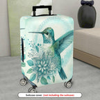 1-Piece Hummingbird Floral Vintage Elegant Artistic  Suitcase Luggage Cover, Stretch Protective Sleeve
