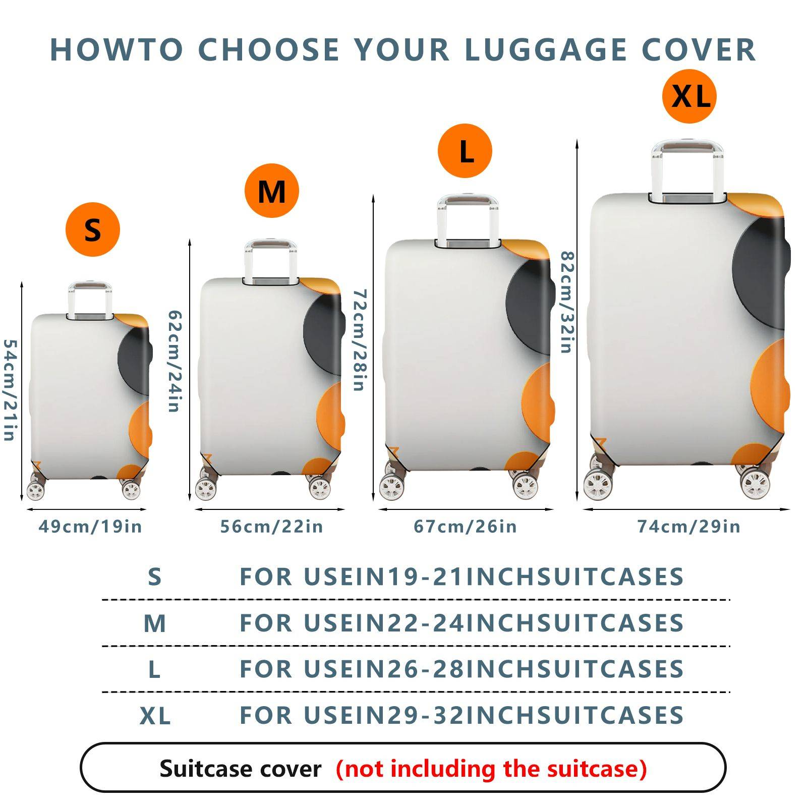 1-Piece Abstract Geometric Colorful Circle Art Pattern  Suitcase Luggage Cover, Stretch Protective Sleeve