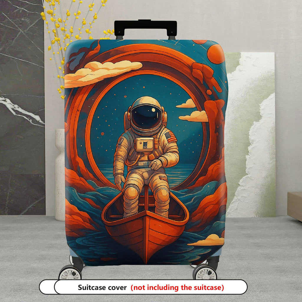 1-Piece Space Astronaut Cosmic Adventure Galaxy Art  Suitcase Luggage Cover, Stretch Protective Sleeve